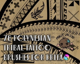Polynesian Tattoo Krita Brushes - Samoan Tatau brushes - digital polynesian tattoo brush - samoan tattoo stamp