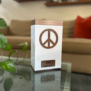 Peace Urn for Human Ashes - Contemporary Urn - Artistic Urn - Warm Remembrance - Large Urn for Adults - Cremation Urn - Funeral Urn