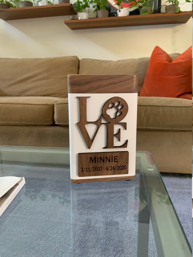Custom Pet Urn With Name Plate or Scripted Name Personalized Etsy