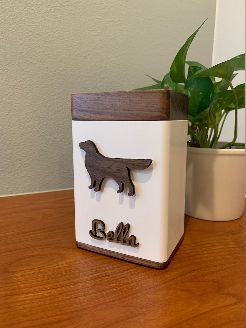 Dog Urn Custom Pet Urn Pet Memorial Mid Century Modern Urn Etsy