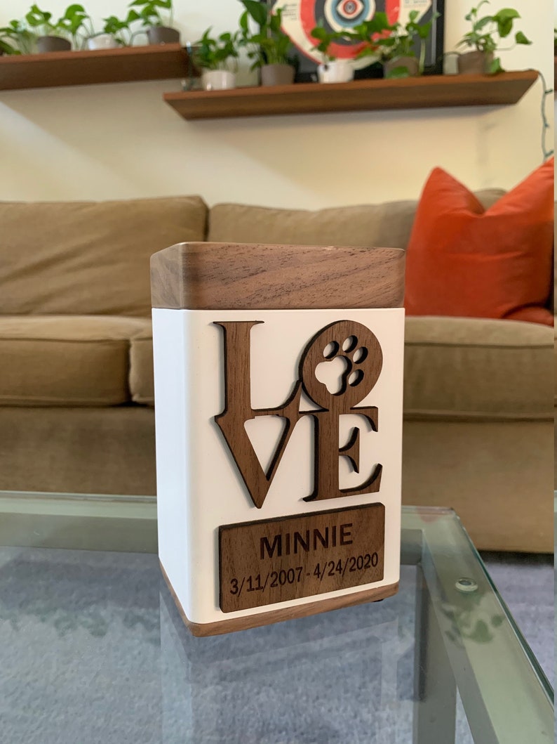 Custom Pet Urn With Name Plate or Scripted Name Personalized Etsy