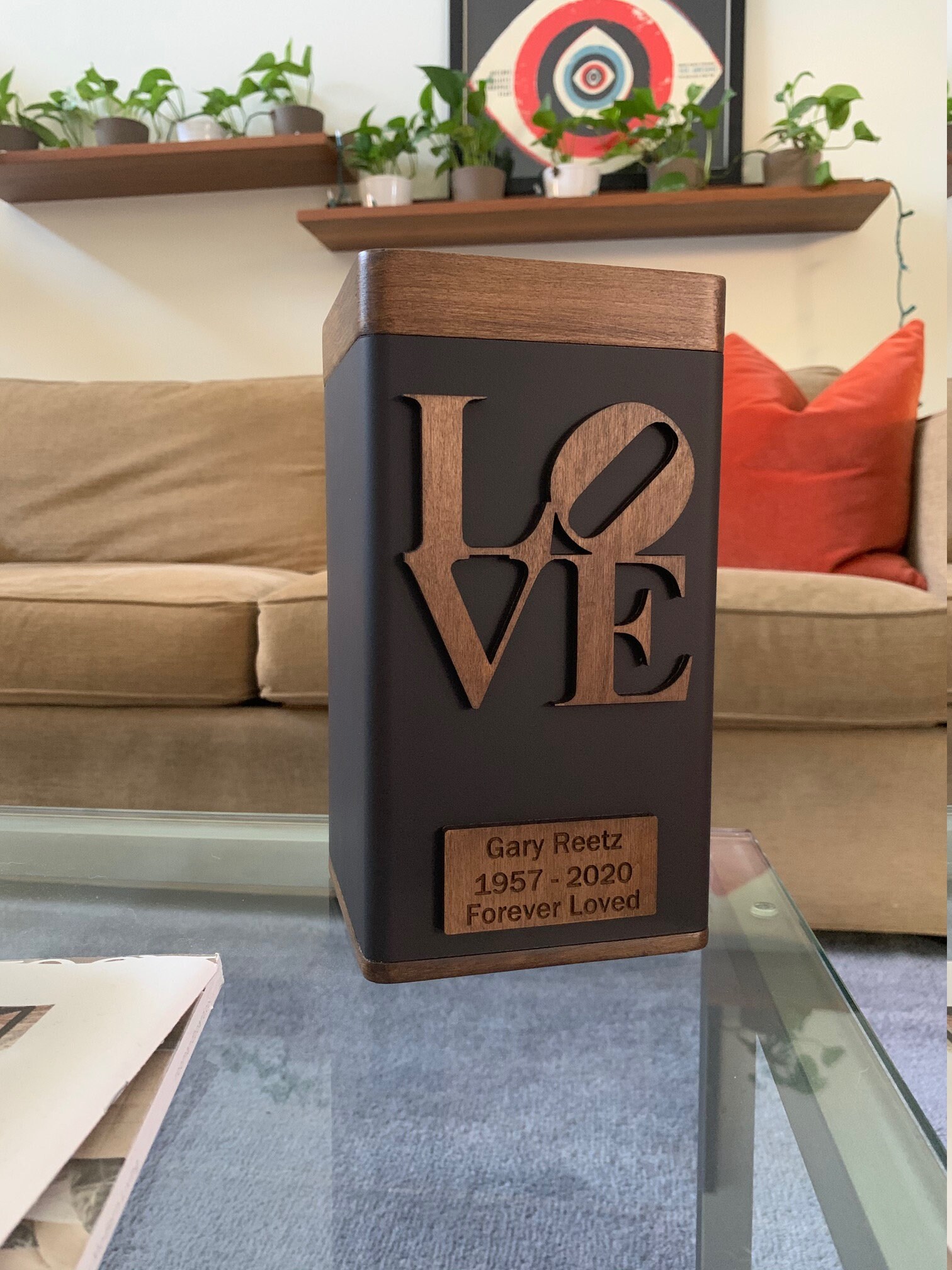 Urn for Ashes Modern Rustic Look Handcrafted Wood and Metal Etsy