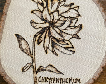 Wood Burned, Wall Art, Flowers