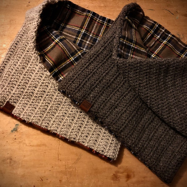 Flannel Lined Wool Tube Scarf