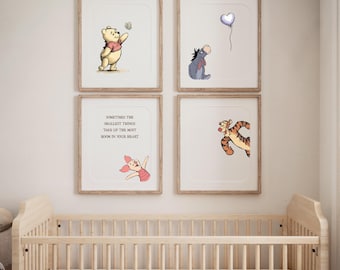 Winnie the Pooh Nursery Wall Art - Digital Download - Eeyore, Tigger, Piglet & Pooh Prints - Instant Download - Watercolor Printables