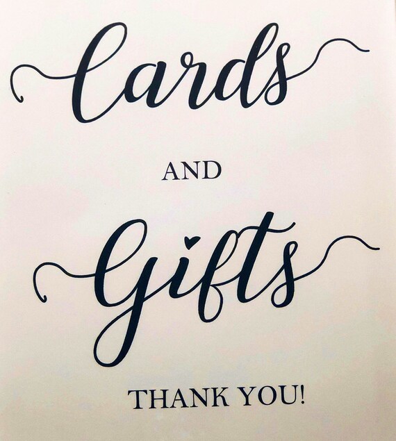 Cards &amp; Gifts Wedding Sign Printable Digital File Download - Etsy