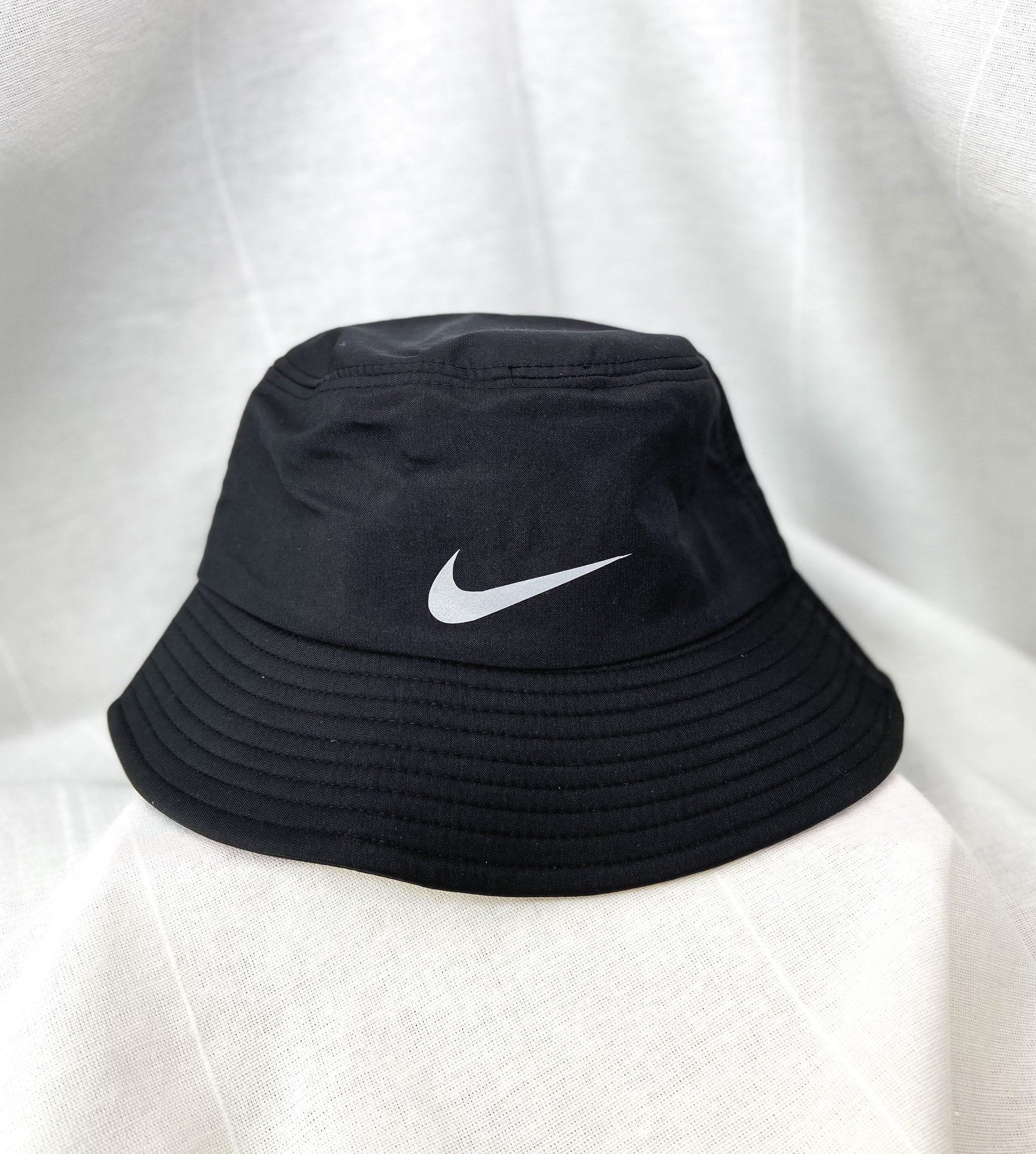 Reflective Black Nike Inspired Logo Bucket Hat | Etsy