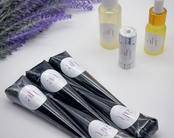 5 Jagua Cone Bundle | Rich Dark Stain | Fresh, Natural & Made To Order | Jagua Ink | Temporary Tattoo | Jagua Cones + Aftercare