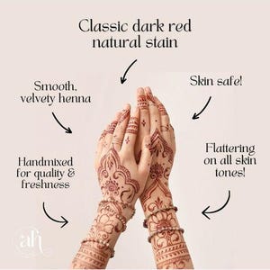 Classic dark red natural stain infographic by Amarya Henna