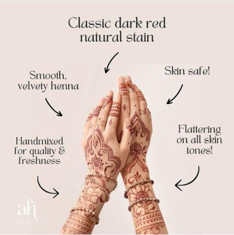 Classic dark red natural stain infographic by Amarya Henna