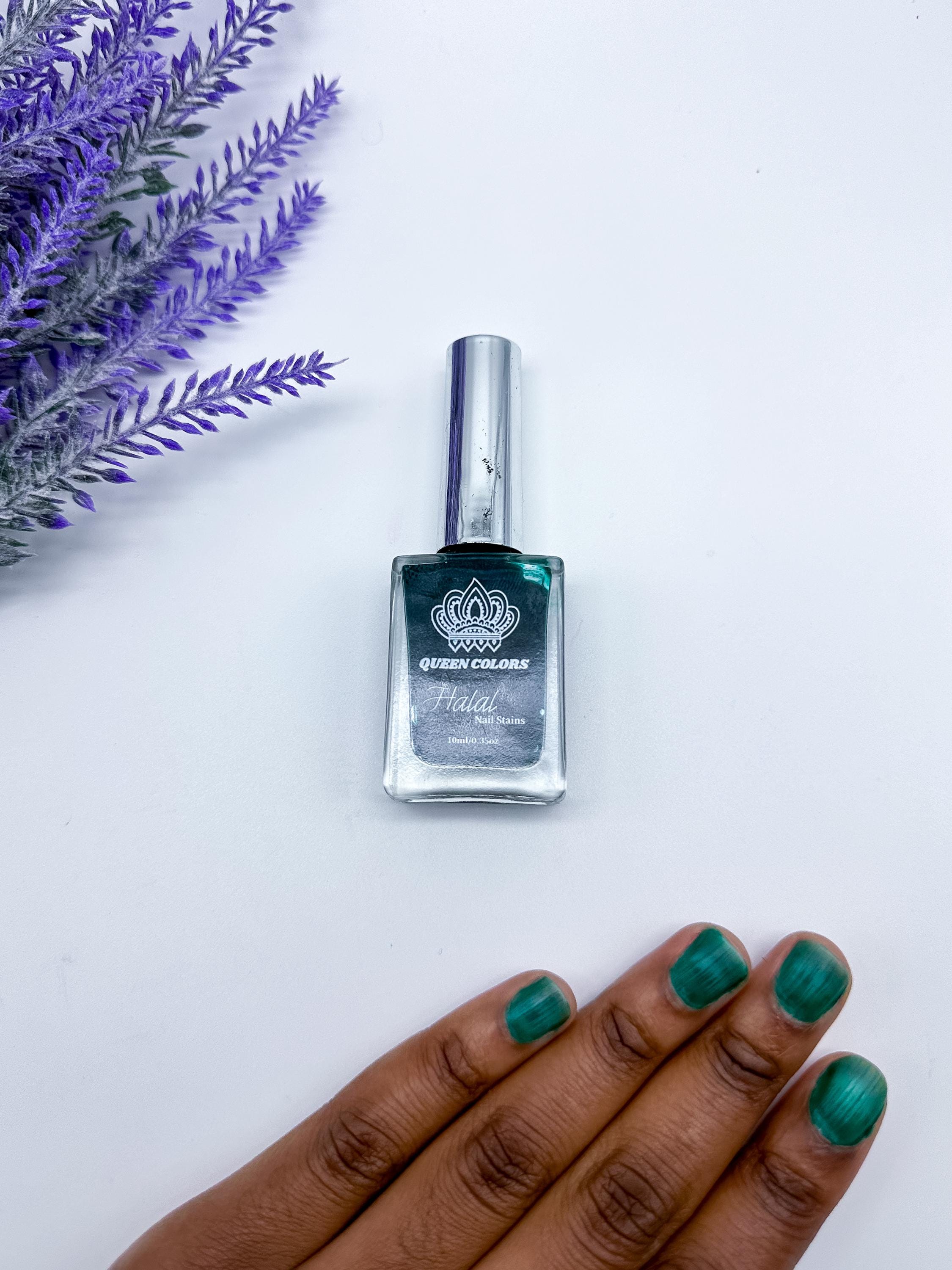 Queen Nail Henna | Deep Green | Water Permeable Nail Stain | Henna