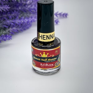 Queen Nail Henna | Red Cherry | Water Permeable Nail Stain | Henna Nail Stain | No Enamel | Alternative to Nail Polish | Organic | Vegan