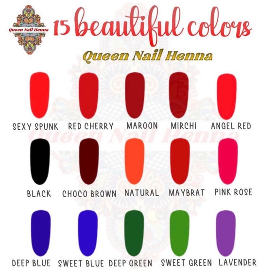 Queen Nail Henna | Red Cherry | Water Permeable Nail Stain