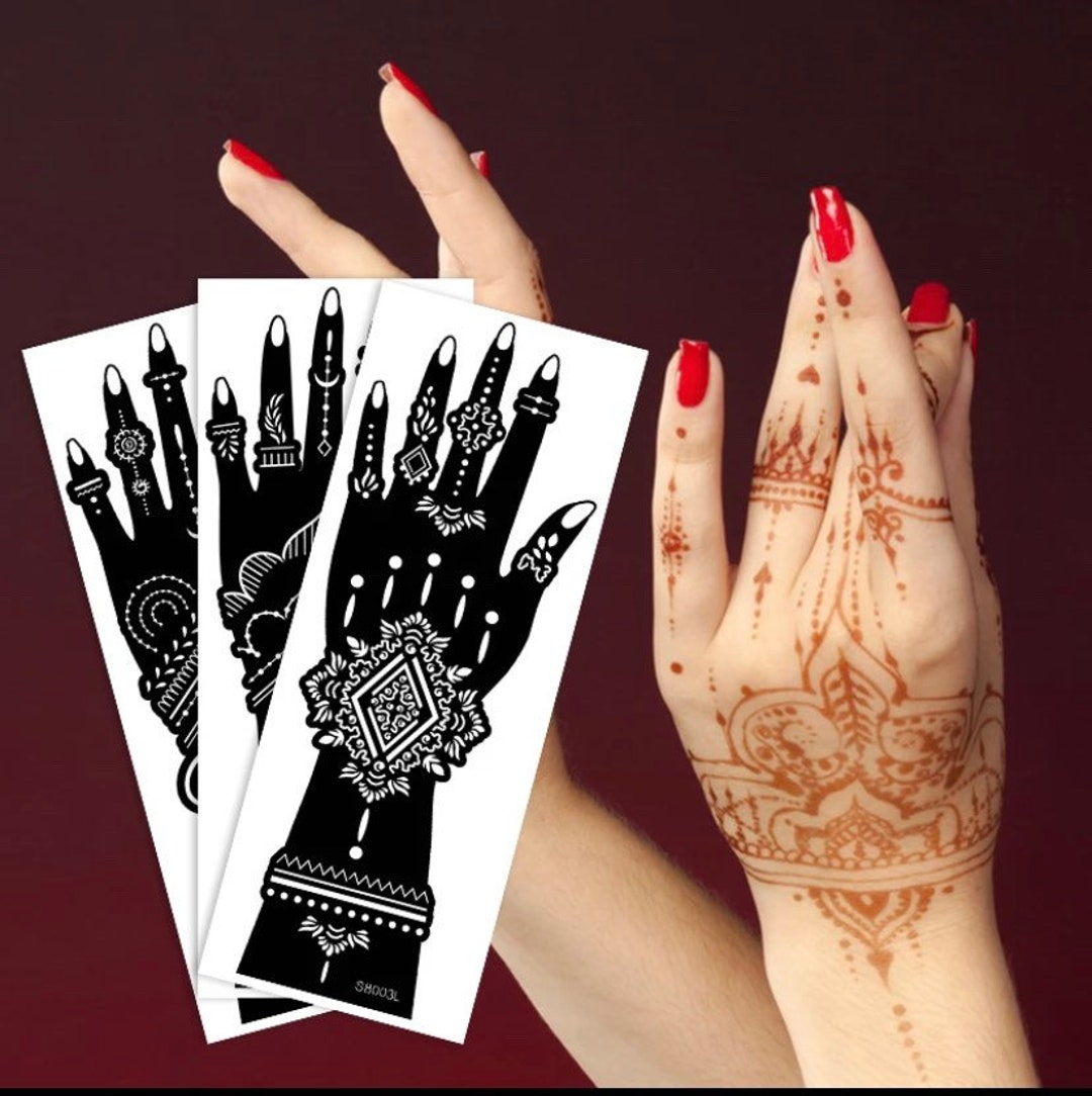 Henna Stencils Tattoo Stencil Temporary Tattoo Sticker Henna Tattoo Stencil  Mehndi Stencil Henna Beginner Stencil Henna Design 