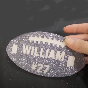 Football Decal/Cutout with Name & Jersey Number - Assorted Colors