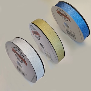 7/8 Diamond Dust 100 yard rolls - Homecoming Mum Ribbon - Assorted Colors