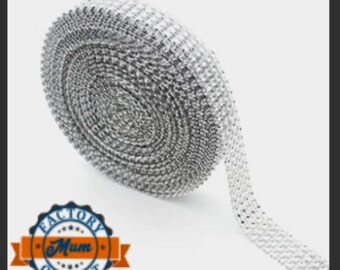 Rhinestone Bling Roll - 5 Yards - Silver