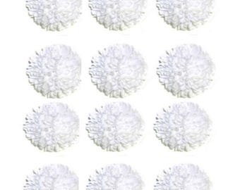 Homecoming Mums in Bulk - 12 pack 6.5" Flower 22 Layer - White - MFO