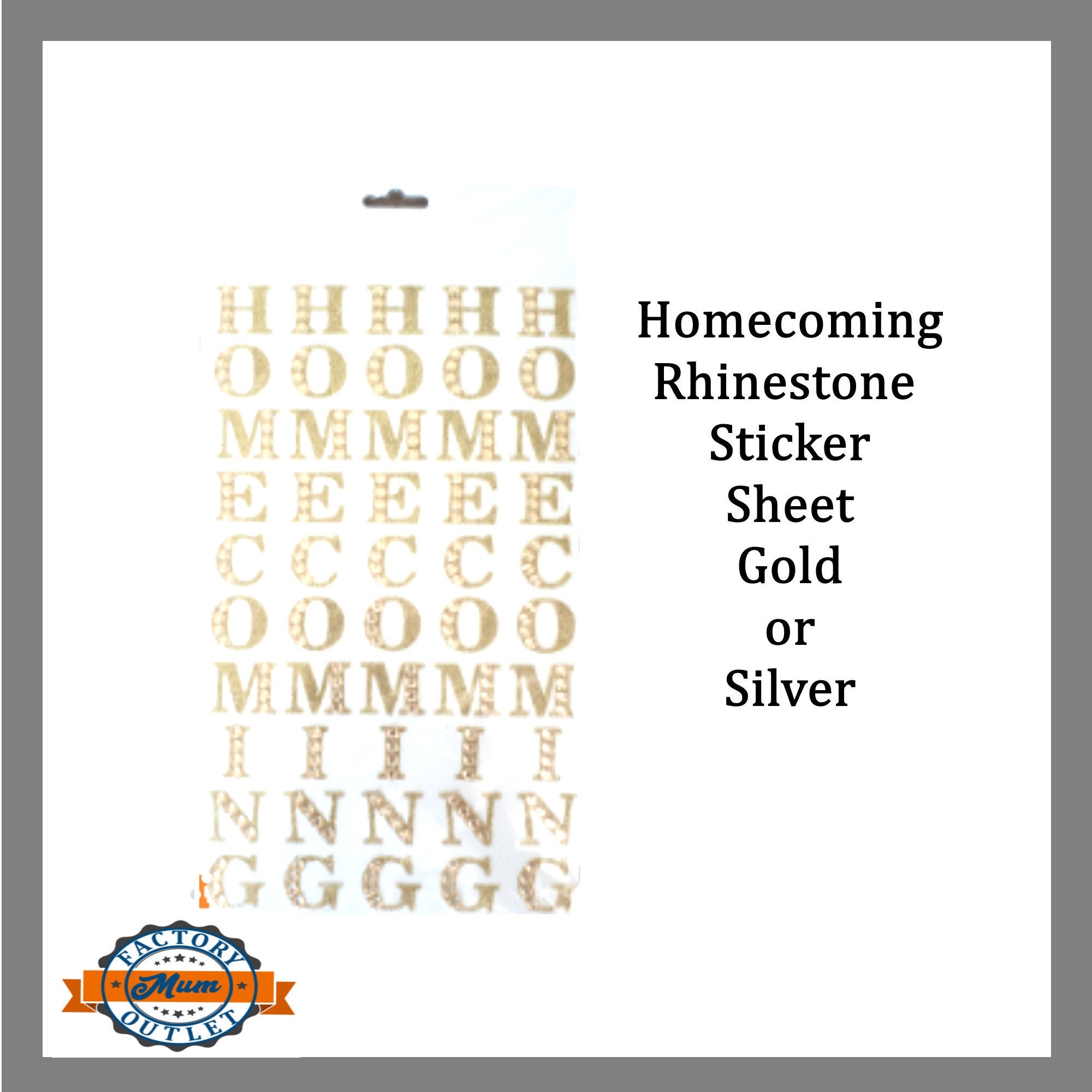 Homecoming Stickers Rhinestone Whole Sheet 1 