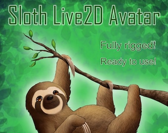 Sloth Live2D/Vtube Avatar - Full Body/Fully Rigged!