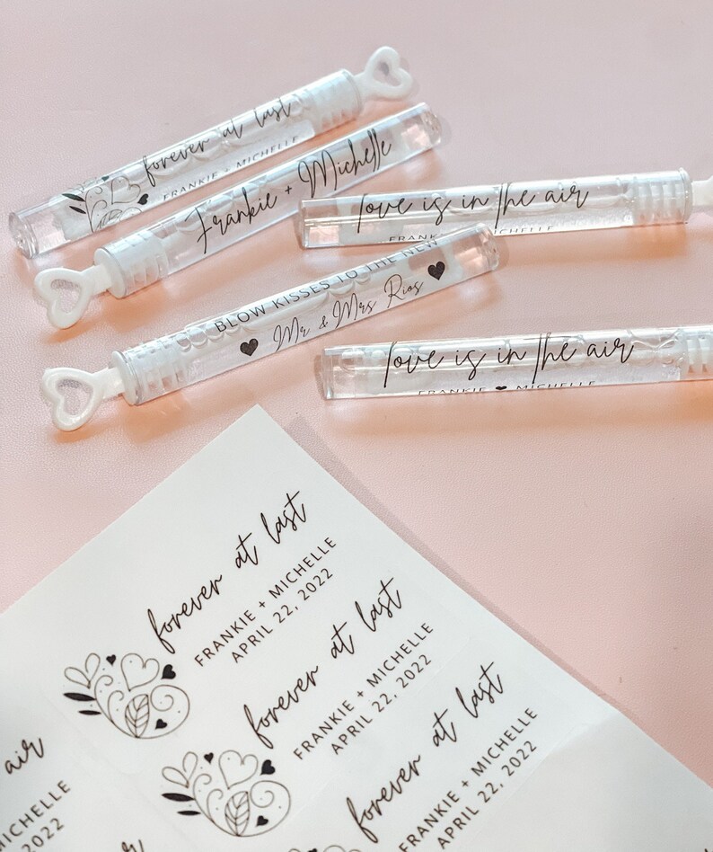 30 Personalized Bubble Labels Custom Wedding Bubble Wand Etsy