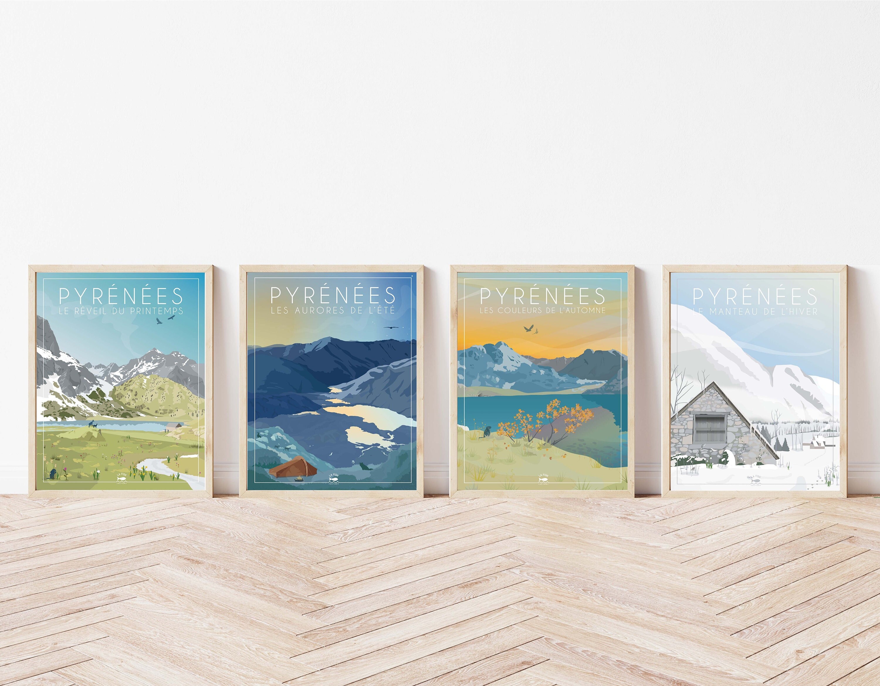 Pack Les Quatre Saisons Des Pyrénées X4 - Posters de Décoration Intérieure