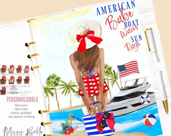 Tan American Boss Babe Planner Dashboard, PM MM GM A5 Dash, Personal Planner, Planner Disc insert /cover, agenda dashboards