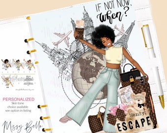 Travel Vibe Planner Insert , Dashboard Or Cover set For Your Personal Planner fits ,PM, MM ,GM, A5 A6, Erin Condren & Happy Planner and more