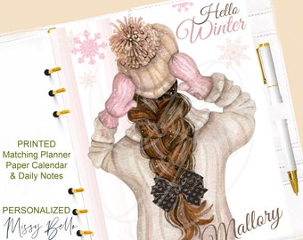 Winter Girl Planner Dashboard / Cover set For Your Planner, Personal ,Pm, Mm ,A5, A6, Ring Binder, Erin Condren, Happy Planner