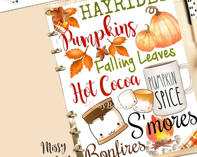 Fall Pumpkin Love Planner Dashboard Insert/cover Set for Your PM MM GM ...