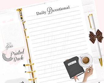 PRINTED Daily Devotional Prayer Request Planner Inserts Pages, A5, A6, MM, Personal Planner, Happy Planner, Filofax, Mini, Half Page, notes