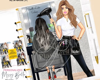 Salon Hair Stylist Schedule Planner Dashboard or Cover for your PM, MM Agenda, Planner,A5, Personal Planner, Happy Planner, Fashion Planner