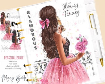 Glam Girl Fashion Planner Dashboard Insert /Cover for PM MM GM Agenda, A5 Dashboard, Personal Planner