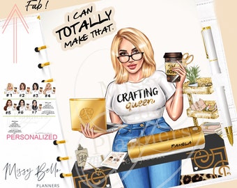 Crafting Girl Planner Dashboard for your PM MM GM Agenda, Planner Cover, A5 Dashboard, Personal Planner, Happy Planners, A6, Fashion Planner