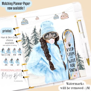 Snowboard Personalized Planner Insert, Dashboard Or Cover set For Your Planner fits, Personal ,PM, MM ,A5, A6, Erin Condren & Happy Planner