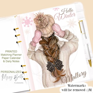 Winter Girl Planner Dashboard / Cover set For Your Planner, Personal ,Pm, Mm ,A5, A6, Ring Binder, Erin Condren, Happy Planner