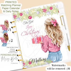 Christmas Girl Gift  Dashboard Insert / Cover PM MM GM Agenda, Planner Cover, A5 Dashboard, Personal Planner, Erin Condren, Happy Planner