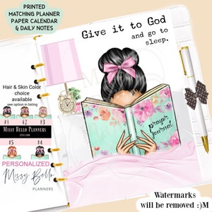 PRINTED Bible Journal Daily Prayer Dashboard insert or Cover Set for your PM MM Gm, A5, A6, Half Page, Designer Agenda, Happy Planner