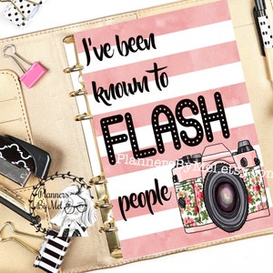 Camera Planner Dashboard Insert for PM MM GM Agenda, Planner Cover, A5 Dashboard, Personal Planner, For Erin Condren and Happy Planners