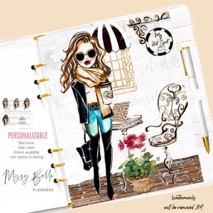 Yes Coffee Woman Planner Insert Dashboard / Cover for PM MM GM Agenda, A5 Dashboard, Personal Planner Happy Disc Bound