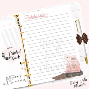 Planner Note Pages Planner Refill A5 Planner Printed Planner Inserts for PM MM GM Agenda Bee Contacts A6 Planner Personal Planner