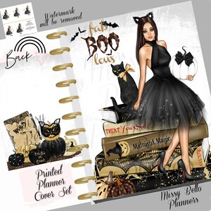 Printed Planner Cover Set, Halloween Fashion Book theme Cover, Classic Planner | Mini Planner | Big  Planner | spiral bound