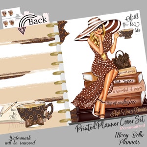 Personalized Planner Cover Set, Tea Book Babe fits Classic Happy Planner,  Happy Planner, binder refill , A5 dashboard, spiral planner, A6