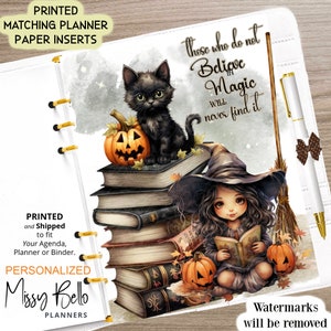 Halloween, Fall Story Book Agenda Dashboard or Cover Set for your Planner, PM, MM A5, A6, Personal, Happy Planner, Half Page