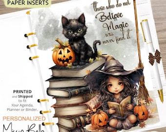 Halloween, Fall Story Book Agenda Dashboard or Cover Set for your Planner, PM, MM A5, A6, Personal, Happy Planner, Half Page
