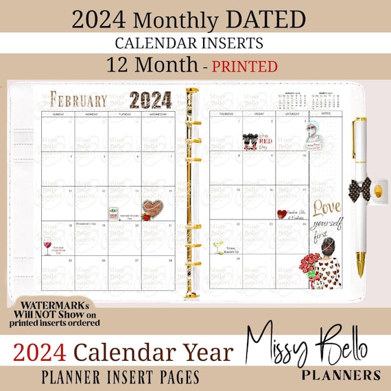 2024 Daily Diary to Print, Refill in French for Printable Planner in  Personal and A6 Format, Dated From January to December 2024 