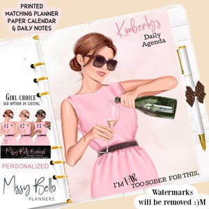 Personalized Agenda Planner Dashboard Insert or Cover Set for Your Planner in sizes PM, MM, A5, A6, Mini, Personal, Happy Planner & MORE