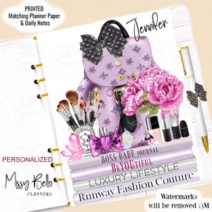 Printed Book Fashion Girl Planner Insert Dashboard or Cover For Your Planner, Personal ,Pm, Mm ,A5, Ring Binder, Erin Condren, Happy Planner
