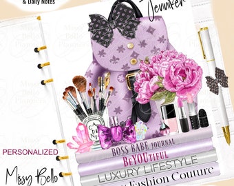 Printed Book Fashion Girl Planner Insert Dashboard or Cover For Your Planner, Personal ,Pm, Mm ,A5, Ring Binder, Erin Condren, Happy Planner