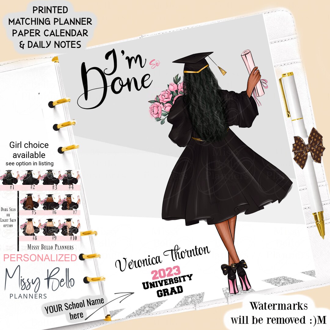 Personalized Graduation Planner Dashboard Insert or Cover Set for Your ...